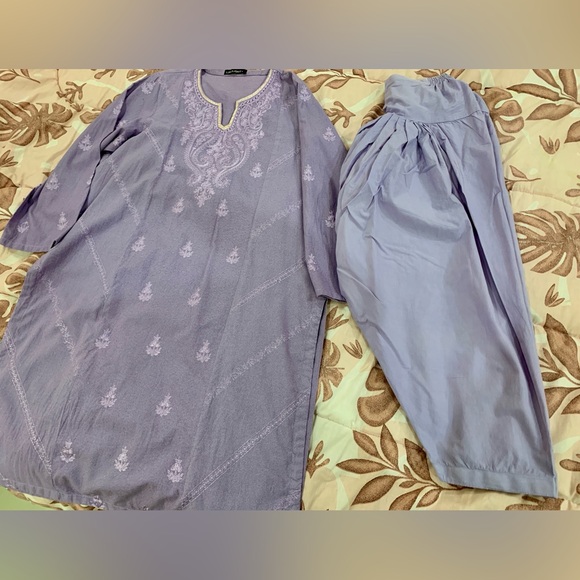 Purple Embroidered LIMELIGHT Shirt With Matching Shalwar - Picture 7 of 10